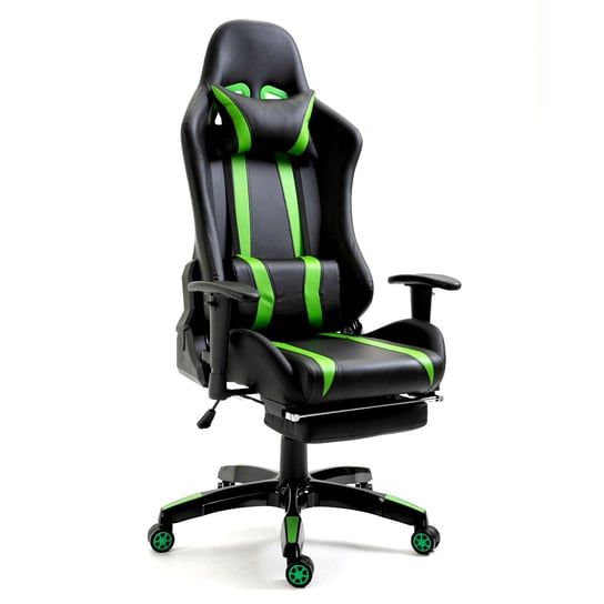 SVITA Krzesło do gier Krzesło biurowe Krzesło biurowe Krzesło obrotowe Podnóżek Ergonomiczny Czarny Zielony SVITA