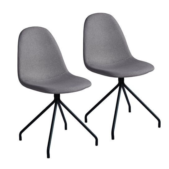 SVITA Zestaw 2 krzeseł do jadalni Metalowe nogi Krzesło tapicerowane Poliester Jasnoszary SVITA