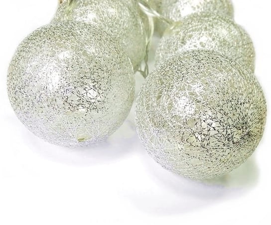 Sw61S Srebrna Girlanda Świąteczna Kule Świecące Cotton Balls zakupytv.net