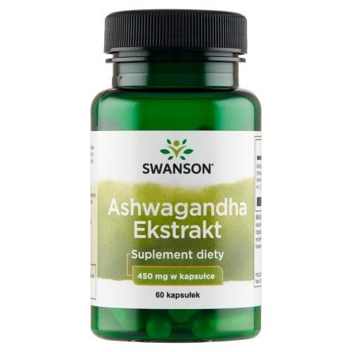 Swanson, Ashwagandha Ekstrakt 450 mg, Suplement diety, 60 kapsułek Swanson