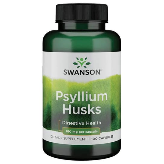 Swanson, Babka Płesznik,  Psyllium Husks, 610 mg,  Suplement diety, 100 kaps. Swanson