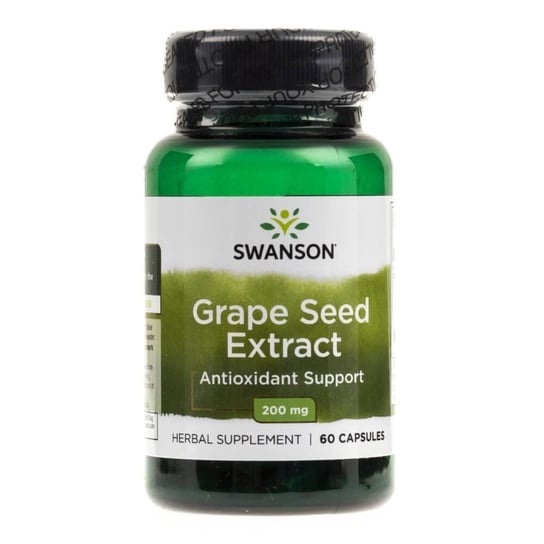 Swanson, Grape Seed ekstrakt, 200 mg, Suplement diety, 60 kaps. Swanson