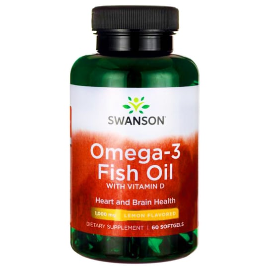 Swanson kwasy Omega-3 Suplement diety, 60 kaps. o smaku cytrynowym Swanson