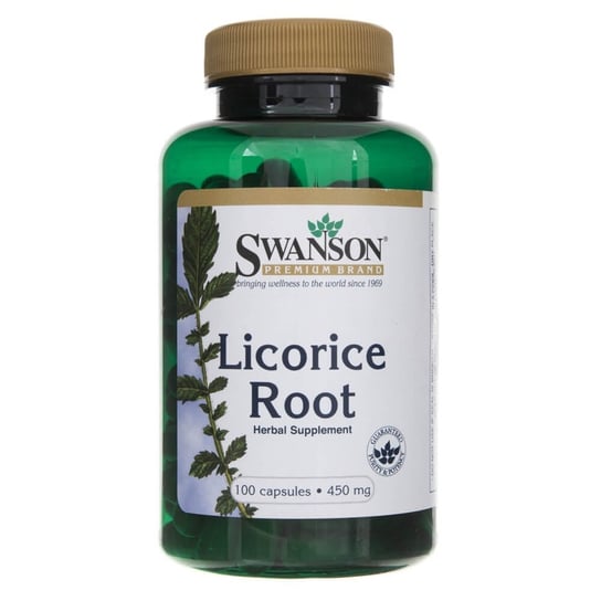 Swanson, Licorice Root, lukrecja 450 mg,  Suplement diety, 100 kaps. Swanson