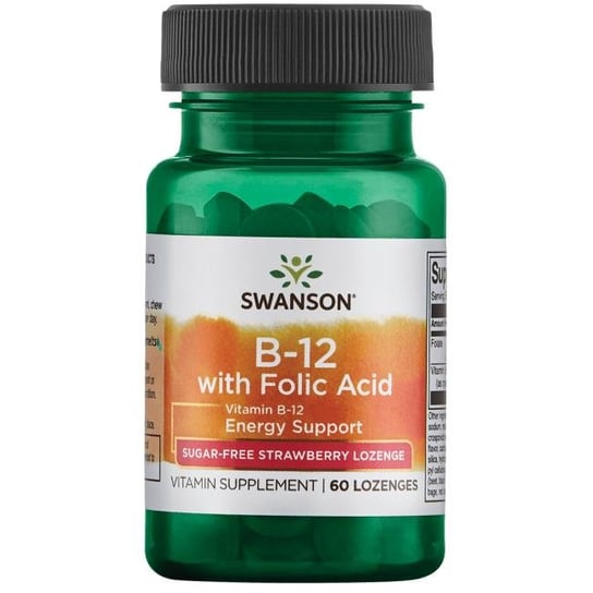 Swanson Vitamin B-12, Folic Acid, suplement diety, 60 tabletek Swanson