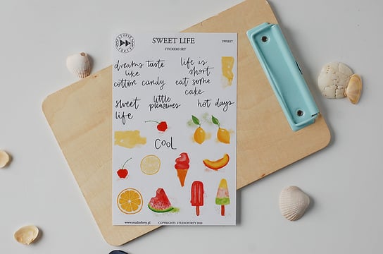 Sweet life - zestaw kolorowych naklejek papierowych Studio Forty