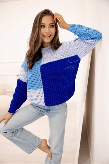 Sweter ażurowy Niebieski UNI Nelino