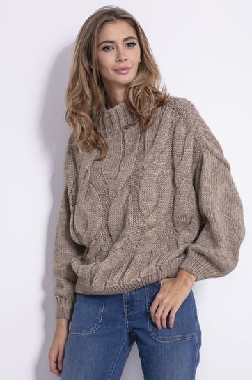 Sweter damski oversize, brązowy / Fobya Inna marka