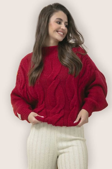 Sweter damski oversize, czerwony / Fobya Inna marka