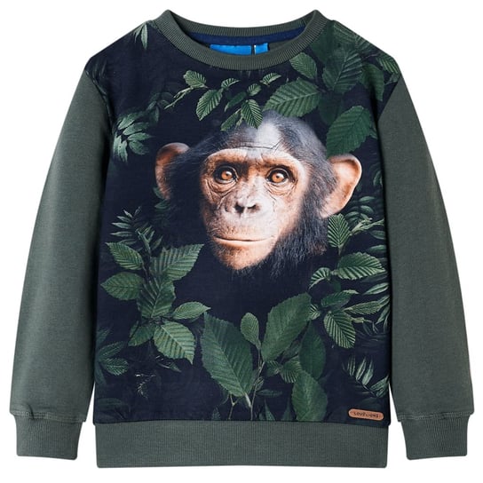 Sweter dziecięcy Małpa 140 ciemne khaki 92% bawełn Zakito Europe