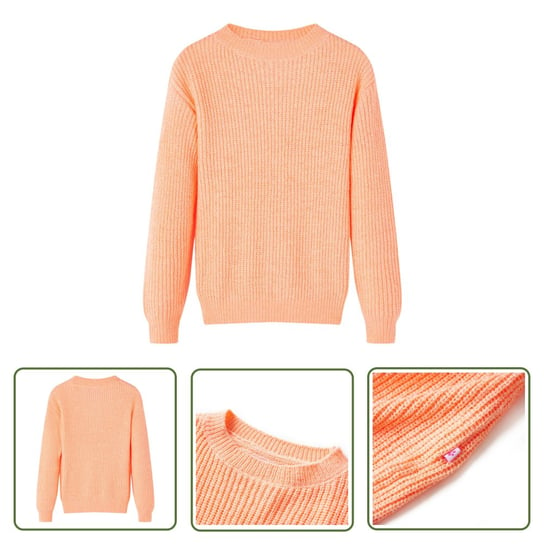 Sweter dziecięcy z dzianiny - jasnopomarańczowy - 92 - Bluza Dla Dziecka The Living Store