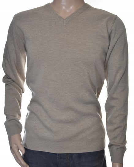 Sweter męski gładki wełniany w szpic z wełny M Inna marka