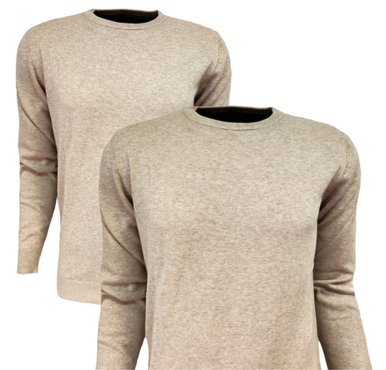 Sweter Męski Klasyczny Beżowy Casual 3Xl Inna marka