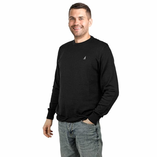 Sweter męski klasyczny czarny rozmiar L Captain Mike