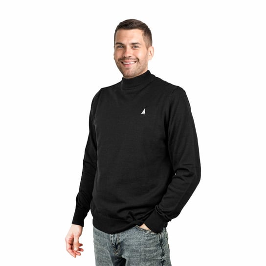 Sweter męski półgolf czarny rozmiar 4XL Captain Mike