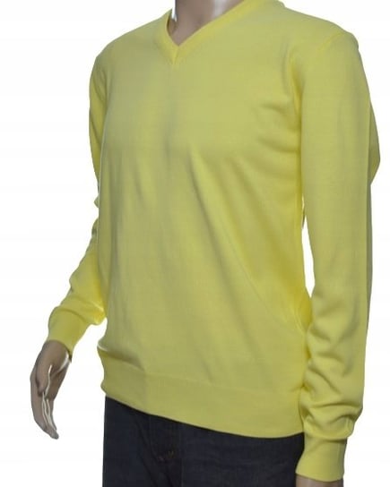 Sweter męski z kaszmiru i wełny merynosów L żółty Inna marka