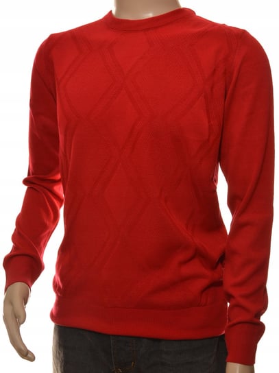 Sweter męski z merynosów i kaszmiru czerwony XL Inny producent