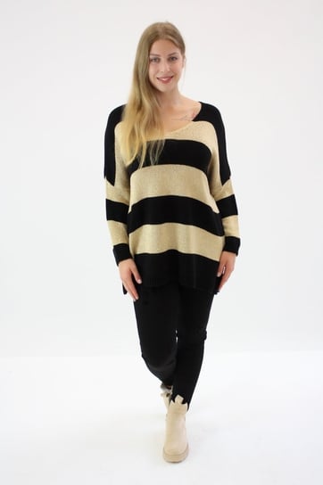 Sweter w złoto-czarne pasy Anet UNI Nelino