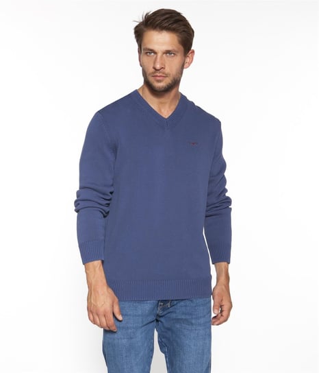 Sweter z bawełny organicznej TWIST ORGANIC BLUE INDIGO-XXL Lee Cooper