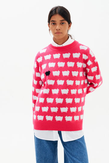 Sweter z owieczkami Sweter z barankami - różowy Inna marka