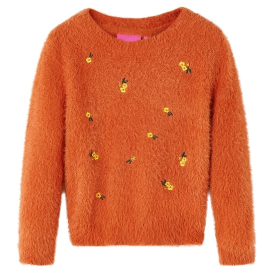 Sweterek Dziecięcy Kwiatki Palony Pomarańcz 104 (3 Zakito Europe