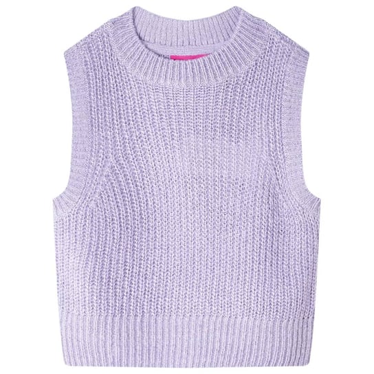 Swetrowa kamizelka dziecięca z dzianiny, kolor jasny liliowy, 128 vidaXL