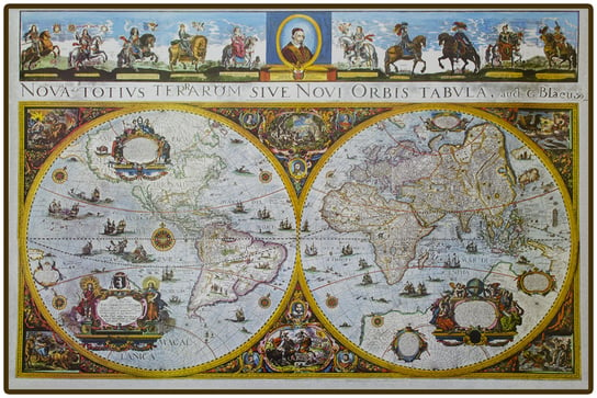 Świat. Blaue Antique World mapa ścienna na podkładzie do wpinania - pinboard, Global Mapping Opracowanie zbiorowe