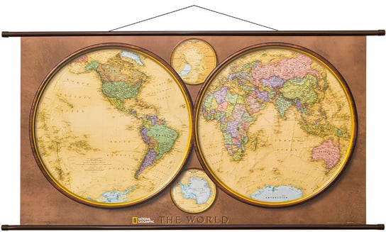Świat, dwie półkule. Mapa ścienna 1:37 330 000, National Geographic Opracowanie zbiorowe