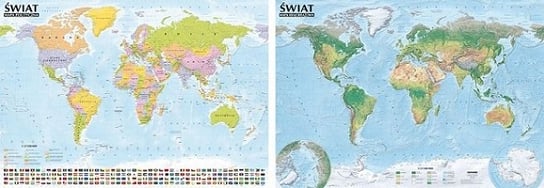 Świat. Dwustronna mapa ścienna 1:21 500 000 Opracowanie zbiorowe