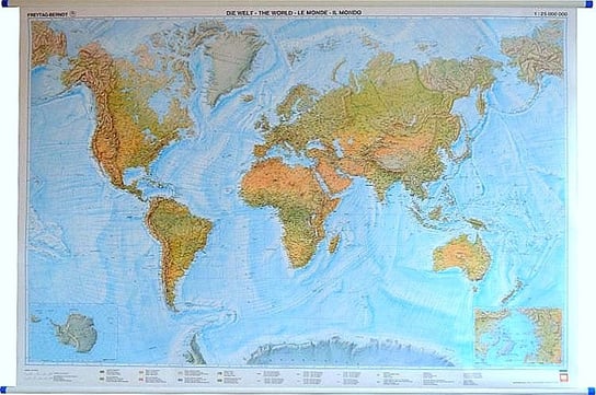 Świat mapa ścienna fizyczna 1:25 000 000, Freytag&Berndt Freytag&Berndt