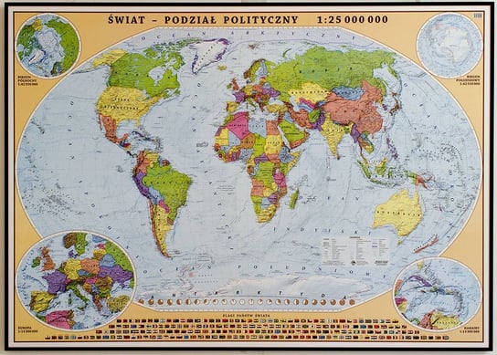 Świat mapa ścienna polityczna na podkładzie do wpinania - pinboard, 1:25 000 000, EkoGraf Eko Graf