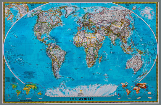 Świat. Mapa ścienna polityczna na podkładzie do wpinania - pinboard 1:37 213 000, National Geographic Opracowanie zbiorowe
