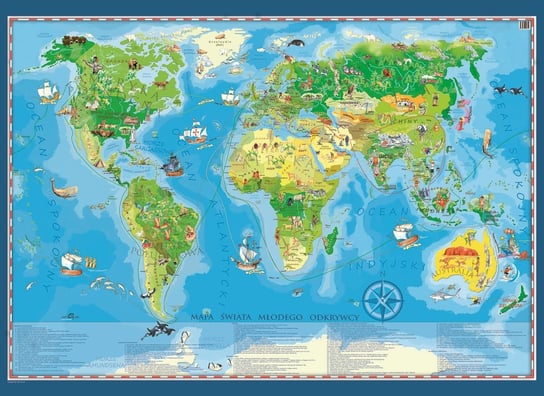 Świat Młodego Odkrywcy mapa ścienna - tapeta XL dla dzieci, 200x160 cm Artglob