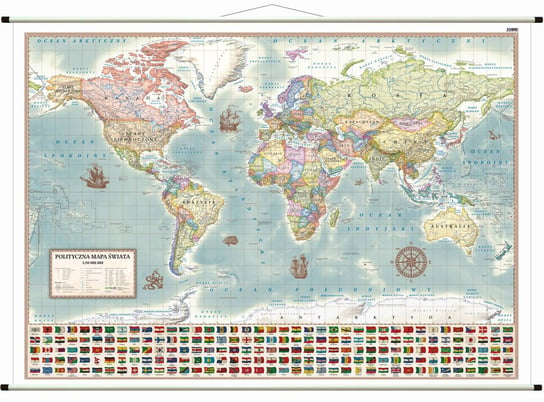 Świat polityczny - mapa ścienna stylizowana, 1:30 000 000 Opracowanie zbiorowe