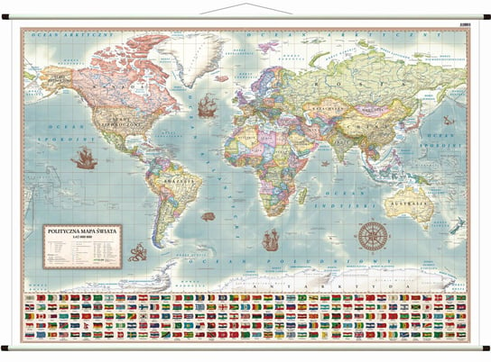 Świat polityczny - stylizowana mapa ścienna, 1:42 000 000 Opracowanie zbiorowe
