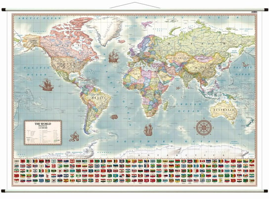 Świat polityczny - stylizowana mapa ścienna wersja angielska, 1:42 000 000 Opracowanie zbiorowe