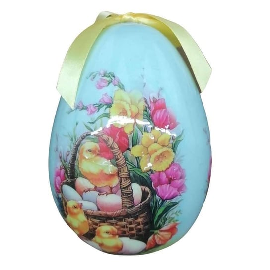 Świąteczna bombka jajko plastik Kurczaczki niebieskie 20 cm Wisan