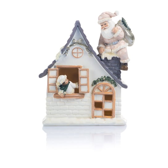 Świąteczna|bożonarodzeniowa dekoracja| świąteczny domek | świecący | 18 cm | światełko LED | Kolekcja Favola Święte Miasto