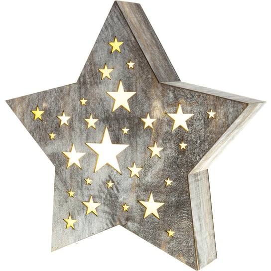 Świąteczna gwiazda - dekoracja drewniana z gwiezdnymi otworami, FAST