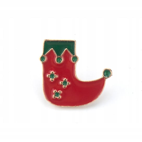 Świąteczna przypinka w kształcie skarpety Elfa Pinets