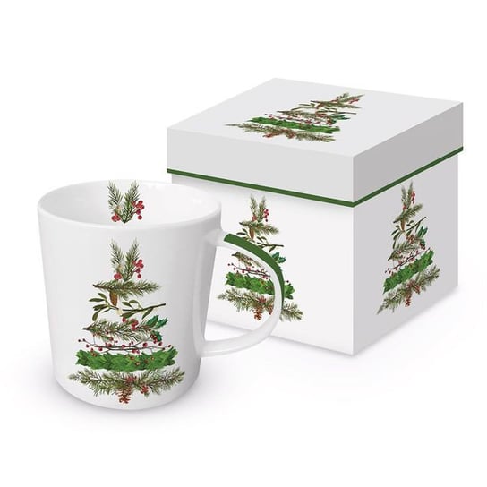 "Świąteczne Drzewko" Kubek świąteczny Porcelanowy w Ozdobnym Pudełku 350 ml PPD