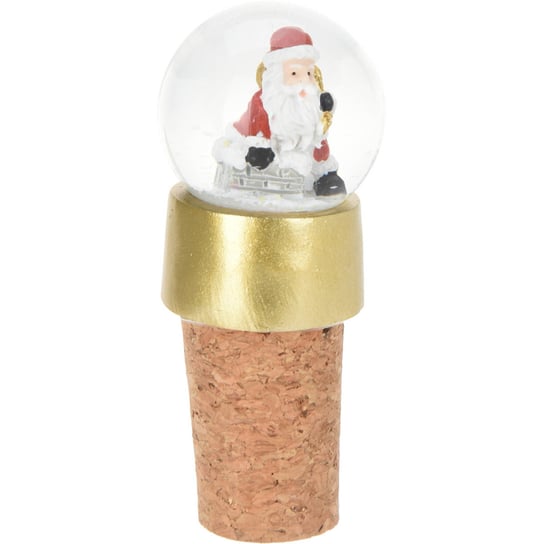 Świąteczny korek do butelki z ozdobną kulą śnieżną Home Styling Collection