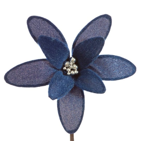 Świąteczny Kwiat Dekoracyjny 20Cm Granatowy X24 Eurofirany