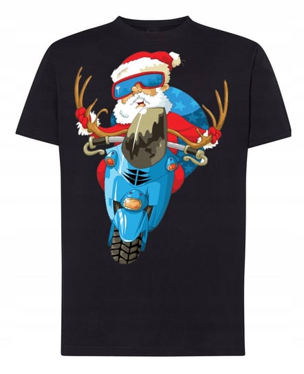 Świąteczny T-Shirt nadruk Mikołaj Motocyklista XS Inna marka