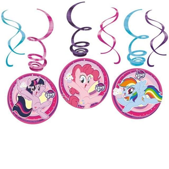 Świderki wiszące, My Little Pony, różowo-niebieskie, 6 sztuk Amscan
