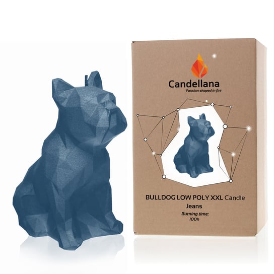 Świeca Candellana Bulldog Low Poly XXL Jeans Candellana