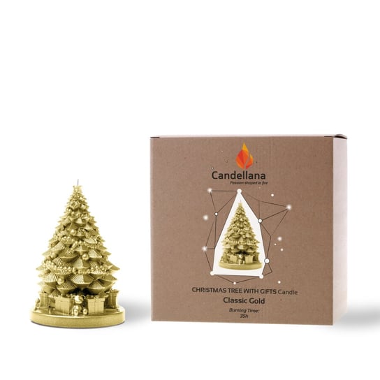Świeca Candellana Christmas Tree with Gifts Classic Gold Candellana