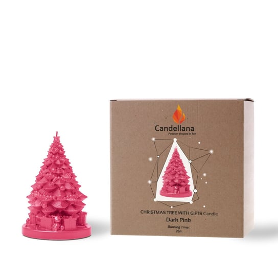 Świeca Candellana Christmas Tree with Gifts Dark Pink Candellana