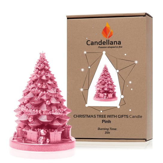 Świeca Candellana Christmas Tree with Gifts Pink Candellana