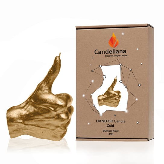 Świeca Candellana Hand OK Universal, Classic Gold Candellana